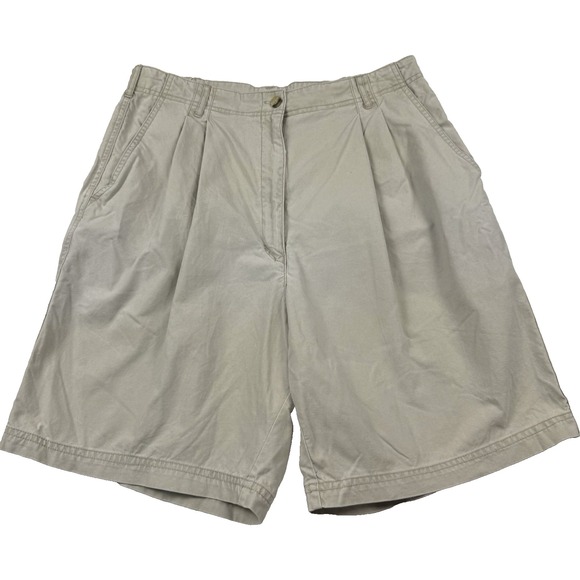 WOOLRICH Vintage Walking Shorts Straw High Waist Pleated Front Womens Size 10/12 - Picture 1 of 4